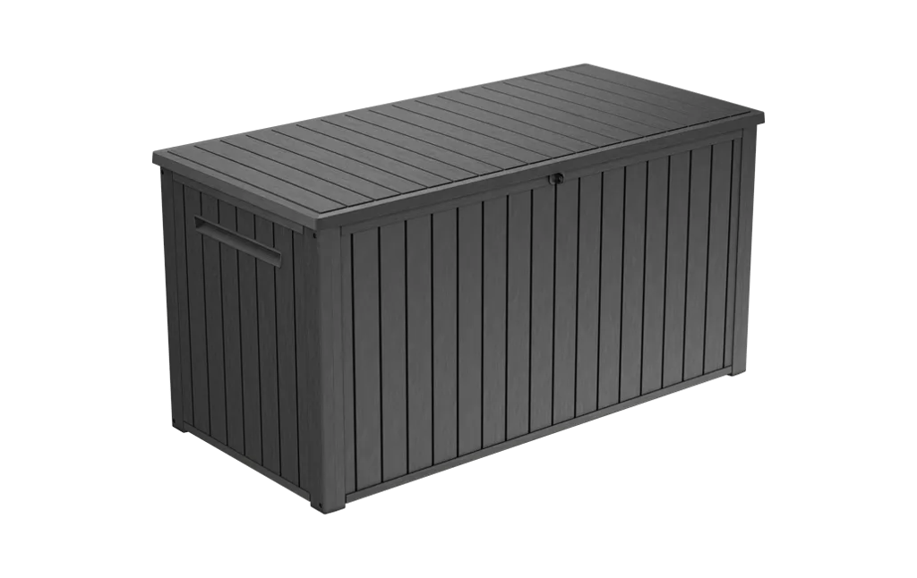 Lineus 643L Outdoor Storage Box - Premium Weather-Resistant Deck Box in Grey Graphite - Multi-Purpose Garden Storage Solution