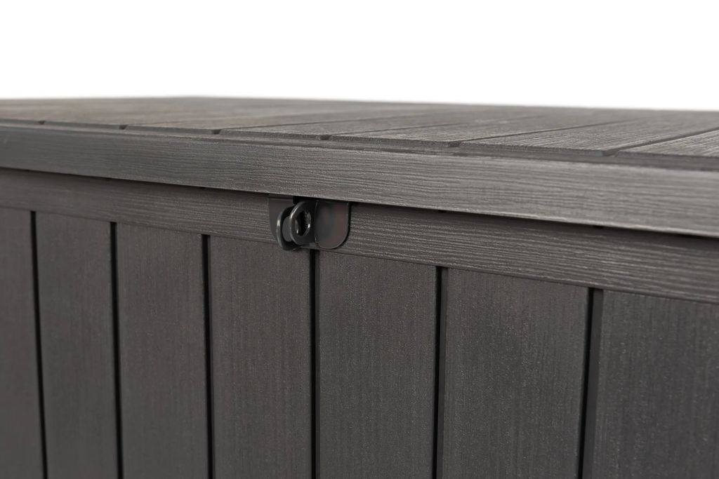 Lineus 643L Outdoor Storage Box - Premium Weather-Resistant Deck Box in Grey Graphite - Multi-Purpose Garden Storage Solution