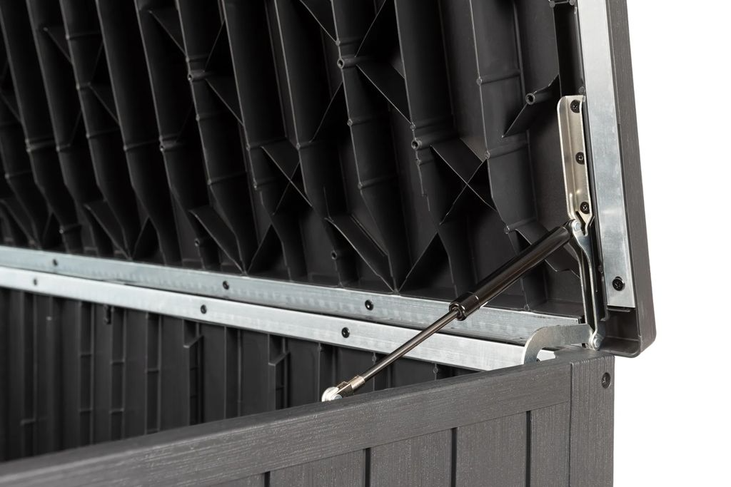 Lineus 643L Outdoor Storage Box - Premium Weather-Resistant Deck Box in Grey Graphite - Multi-Purpose Garden Storage Solution